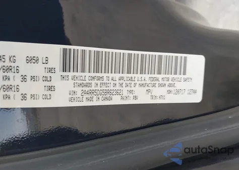 2011 Chrysler Town & Country Touring from USA, damaged, VIN 2A4RR5DG5BR623621